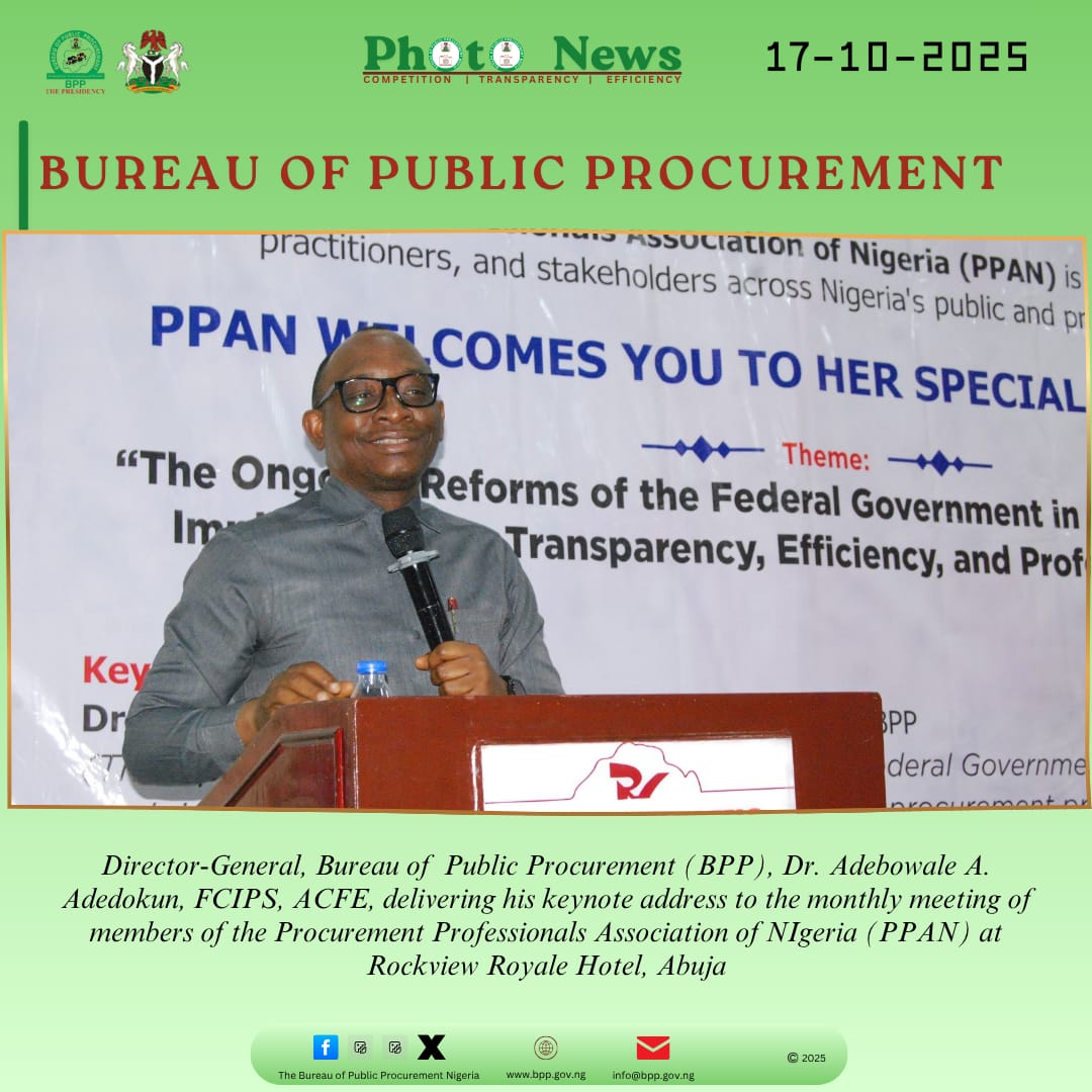 PPAN special meeting/workshop: The ongoing reforms of the Federal Government in Public Procurement - Implications for Transparency, Efficiency and Professional Practice